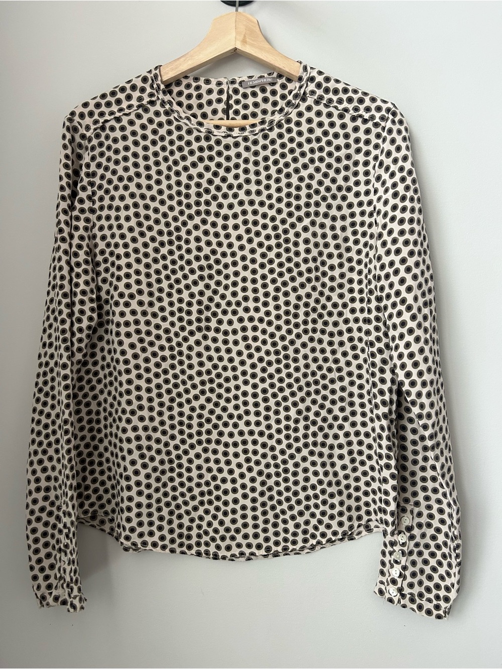 Hemisphere Long-Sleeve Silk Top